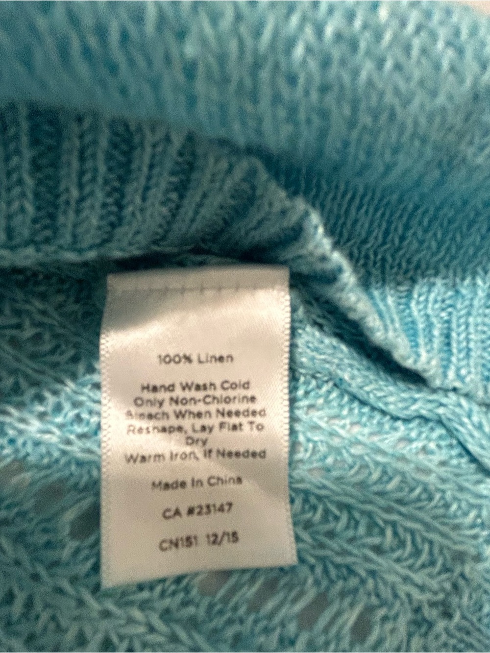 Talbots Aqua Linen Scoop Neck Sweater - Picture 6 of 9